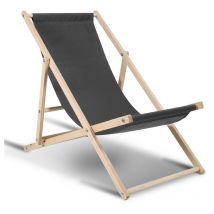Chaise Longue Chilienne Pliable Terrasse Bois Chaise Longue Relax Pliable Gris - Tubiaz