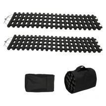 2X Planches de traction en matériau tpr, (80 cm) pour véhicules tout-terrain comme les voitures, les pick-up, les suv, les camping-cars, sur la