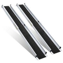 2X Rampe pour fauteuil roulant Rampe de chargement Pliable Alu Surface Antidérapante 300KG 152 cm - Tubiaz