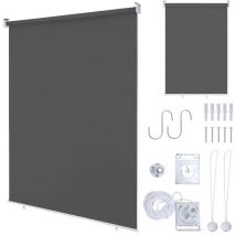 Store vertical enrouleur extérieur pour terrasse ou balcon Paravent rétractable Protection solaire 180x140CM Anthracite - Tubiaz