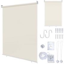 Store vertical enrouleur extérieur pour terrasse ou balcon Paravent rétractable Protection solaire 180x240CM Beige - Tubiaz