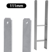 4x Ancres h support de poteau Ancre de clôture Pied de poteau Ancre de sol Douille de sol 111 mm - Tubiaz