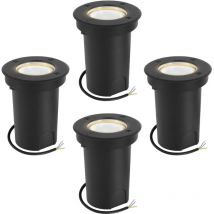 4x 3W Lumières enterrées Pivotant lampe de paysage enterré à led Blanc neutre - Noir Boîtier, éclairage extérieur - Tubiaz