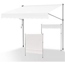 Auvent manuel Auvent rétractable sans perçage 350x120cm Crème - Tubiaz