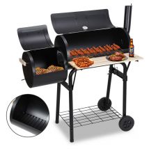 Tubiaz Barbecue à charbon de bois,BBQ Fumoir Barbecue Barbecue à charbon de bois Avec thermomètre,Noir