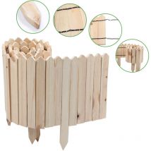 Bordure de Jardin en Bois de Pin Naturel 200x20x1.5 cm - Clôture Décorative pour Pelouse et Massifs Teinte bois brut - Tubiaz