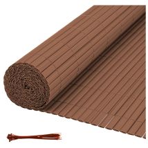 Canisse pvc Brise Vue, Paravent de Jardin, Piscines, Balcon Terrasse, Palissade en pvc Résistant aux uv, Intempéries, Marron 140 x 300 cm - Tubiaz