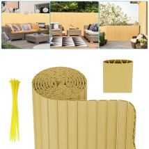 Canisse pvc Brise Vue, Paravent de Jardin, Piscines, Balcon Terrasse, Palissade en pvc Résistant aux uv, Intempéries, Beige 180 x 400 cm - Tubiaz