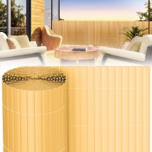 Canisse pvc Brise Vue, Paravent de Jardin, Piscines, Balcon Terrasse, Palissade en pvc Résistant aux uv, Intempéries, Beige 180 x 600 cm - Tubiaz