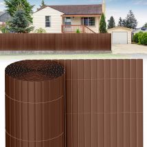 Canisse pvc Brise Vue, Paravent de Jardin, Piscines, Balcon Terrasse, Palissade en pvc Résistant aux uv, Intempéries, Marron 80 x 600 cm - Tubiaz