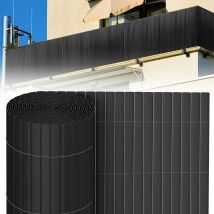 Canisse pvc Brise Vue, Paravent de Jardin, Piscines, Balcon Terrasse, Palissade en pvc Résistant aux uv, Intempéries, Gris 80 x 300 cm - Tubiaz