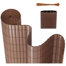 Tubiaz Canisse PVC pour jardin balcon terrasse Balcon clôture brise-vent Stores Balcon Marron 100 x 600cm