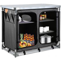Cuisine d'Extérieur 97x78x50cm, Meuble Camping de Rangement, Cuisine de Camping en aluminium - Tubiaz