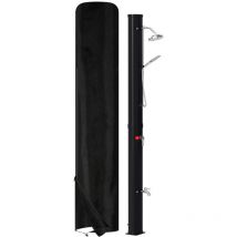 Tubiaz Douche jardin solaire 40L noire avec douchette, pomme ronde, douche de pied, matériel de montage