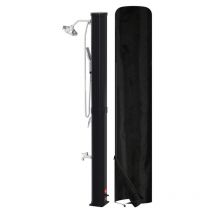 Tubiaz - Douche solaire jardin 60L argent avec douchette à main, pomme ronde, douche de pied et matériel de montage