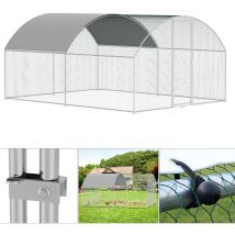 Enclos poulailler Enclos extérieur Acier galvanisé avec grillagé und Auvent cage pour animaux Poulailler pour lapin 3 x 4 x 2 m dôme - Tubiaz