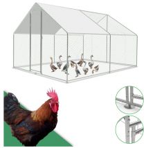 Enclos poulailler Enclos extérieur Acier galvanisé avec grillagé und Auvent cage pour animaux Poulailler pour lapin 3 x 3 x 2 m - Tubiaz