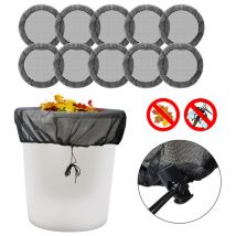 Tubiaz - Filet pour tonneau de pluie 8pcs housse pour tonneau 95 cm avec Réglable cordon de serrage Polyester Filet pour Baril de Pluie Noire
