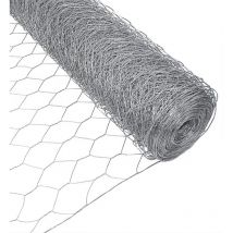 Grillage a Poule Métallique pour Cloture 1x25m, Fil de fer Hexagonal pour Jardin Poulailler Voliere Clapier, Argent - Tubiaz