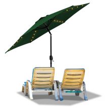 Parasol de jardin rond,protection uv jusqu'à UV30+, Inclinable,acve support et LED,270cm,Vert - Tubiaz