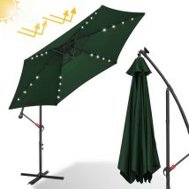 Parasol Deporté Jardin Pavillon de jardin avec éclairage led 350cm - Vert - Tubiaz