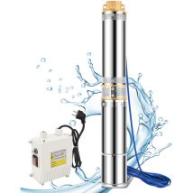 Pompe pour puits profond 370W 4000L/h Câble en acier inoxydable adapté de 20 m - Tubiaz