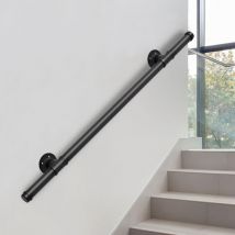 Rampe Escalier Main Courante Rampe d'escalier Antidérapante Métal Acier Galvanisé Fonte pour Intérieur Extérieur 100cm - Tubiaz