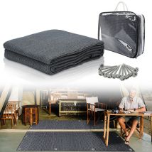 Tubiaz - Tapis d'extérieur Tapis de Tente Tapis de Voyage de Camping Tapis de Auvent Caravane 250X400cm Bleu-gris