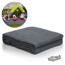 Tubiaz - Tapis d'extérieur Tapis de Tente Tapis de Voyage de Camping Tapis de Auvent Caravane 300X300cm Bleu-gris