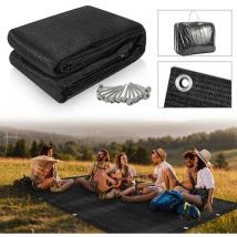 Tubiaz - Tapis d'extérieur Tapis de Tente Tapis de Voyage de Camping Tapis de Auvent Caravane 250X400cm Noir