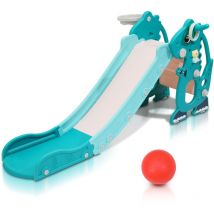 Toboggan pour enfants Anneau à lancer Toboggan de jardin extérieur 4 en 1 Toboggan à vagues Slide - Tubiaz