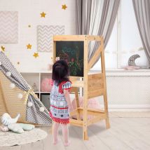 Tubiaz - Tour d'observation pour enfants, tour d'apprentissage Montessori avec tableau noir et marches de séparation