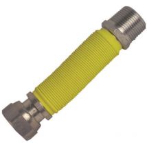 Tubo flessibile acciaio inox gas cucina giallo estensibile mf 3/4' 185- 400 mm