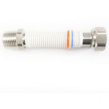 Tubo flessibile estensibile gas acqua inox 10 pz 1/2'' 100 / 160 mm uni 11353 dm 174 bianco