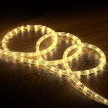 Tubo Flessibile led Circolare 220V ac 36 LED/m Bianco Caldo IP65 su Misura Taglio ogni 100cm 20 m