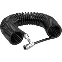 Tubo flessibile per aria compressa a spirale in pu da 6 m (5 mm x 8 mm di diametro) con protezione a gomito e attacco rapido dn 7,2