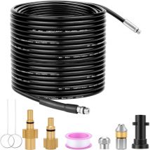 Freosen - Tubo flessibile per pulizia ad alta pressione, 20 m, 200 bar, 60 °c, sbloccatubi, per Karcher serie k (K1-K7) e Lavor, con adattatore