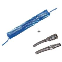 Tubo poliuretano 5,5x8 mm 10 metri compressore aria compressa spirale codolo + raccordi
