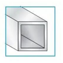 Algo - Tubo Quadro Alluminio Argento Barre Mt. 2 Mm.10X1,3 Cf.10Pz