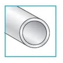 Profilo argento H.200 cm tubo tondo 12X1 mm 5 pz