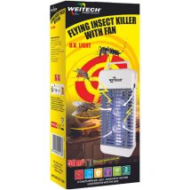 Weitech - Exterminateur d'insectes avec lumière uv et aspirateur Tueur d'insectes volants - Efficace jusqu'à 50m² - 15,5x8x3