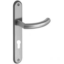 Türbeschlag Türdrücker Modell Cuba Langschildgarnitur Drücker Edelstahl matt Profilzylinder