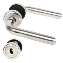 Türbeschlag Türklinke Isabel Bicolor Rosettengarnitur Edelstahl Türdrücker Griff Buntbart