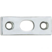 Türkantriegel Schließblech oval (Türbeschlag) 40x15x2mm, Edelstahl - Strenger