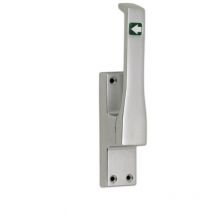 Fuhr - Türtreibriegel aufliegend Pfeil, eckig, links, Hub 23 mm, silber eloxiert