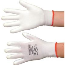 Tuffsafe - Tufflite Palm-side Coated White Gloves - Size 7- you get 5