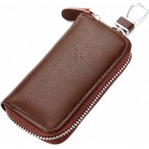 Tui à clés classique en cuir, porte-clés pour hommes et femmes (marron)
