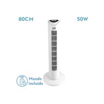 Fabrilamp - Ventilator De Tuka Tower White 3 Vel 50w/Quake Oscillating Timer 80x25x25 Cm