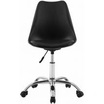 Eco friendly PP chaise de bureau - pieds en acier - relevable - 56 4 81 - 92cm - Noir