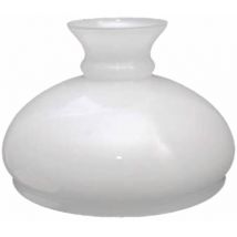 Gaudi verre quinqué abat-jour opale brillant 18x25cm ouverture 23,5cm